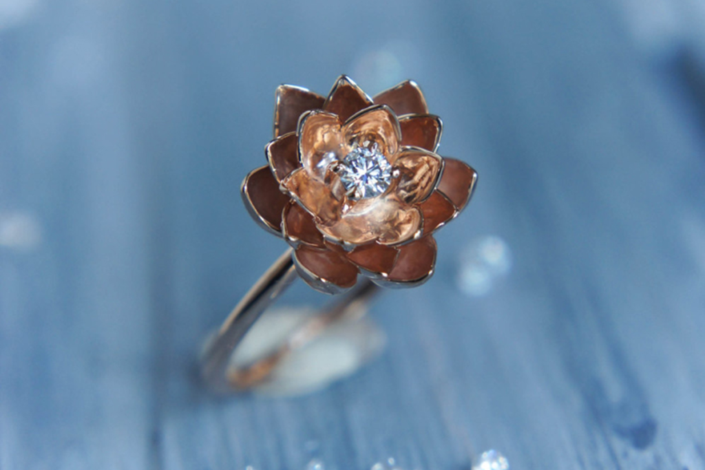 Vintage Flower Engagement Ring