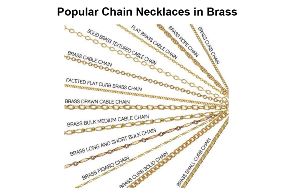 Trending chain necklaces in brass