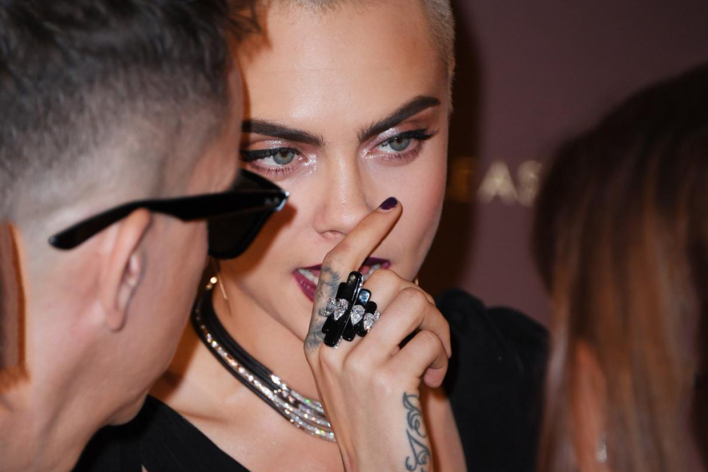 The de Grisogono black onyx and diamond cocktail ring or Cara Delevingne